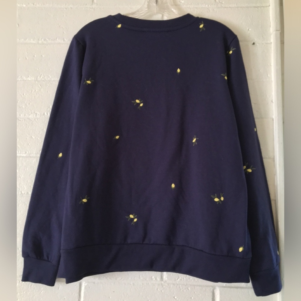 Gloria Vanderbilt | Navy Sweatshirt with Lemon Yellow Florals Embroidery πβ¨πππ± - Picture 8 of 16